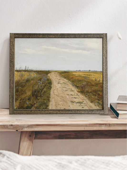 Vintage Path Landscape Oil Painting Sign