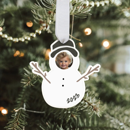 Custom Photo Snowman Ornament 2023 | Custom Photo Ornament