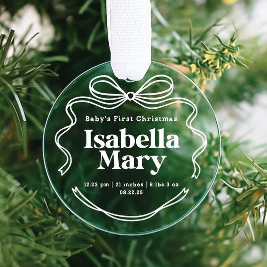 Baby's First Christmas Bow Ornament