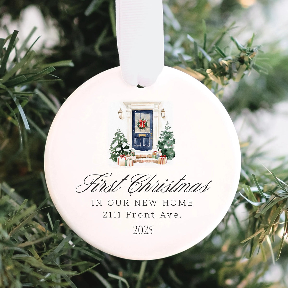 Custom Our New Home Door Ornament