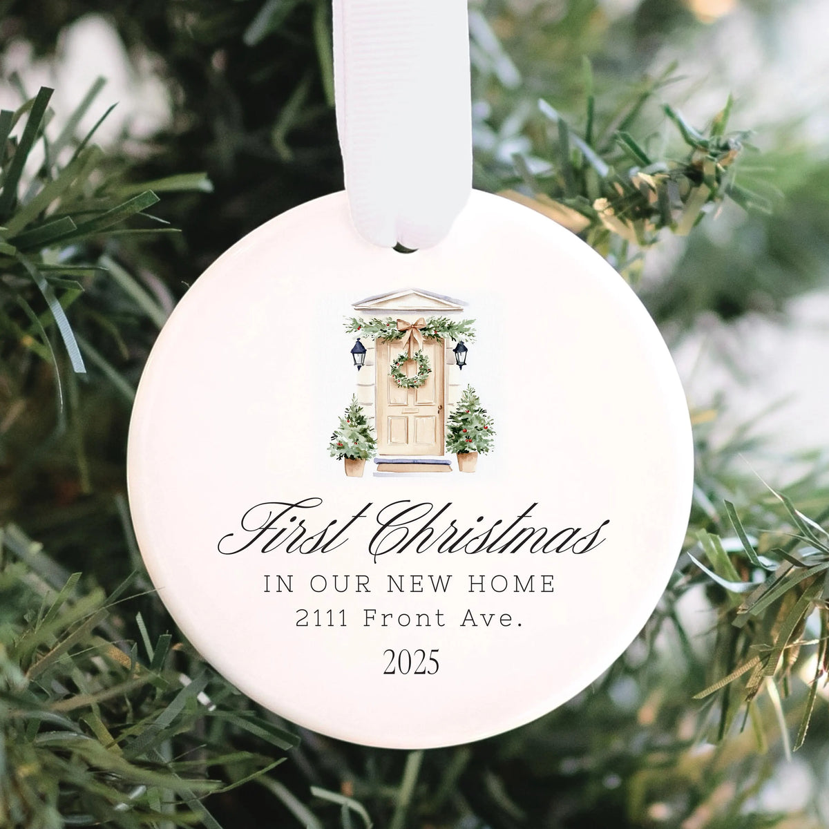 Custom Our New Home Door Ornament
