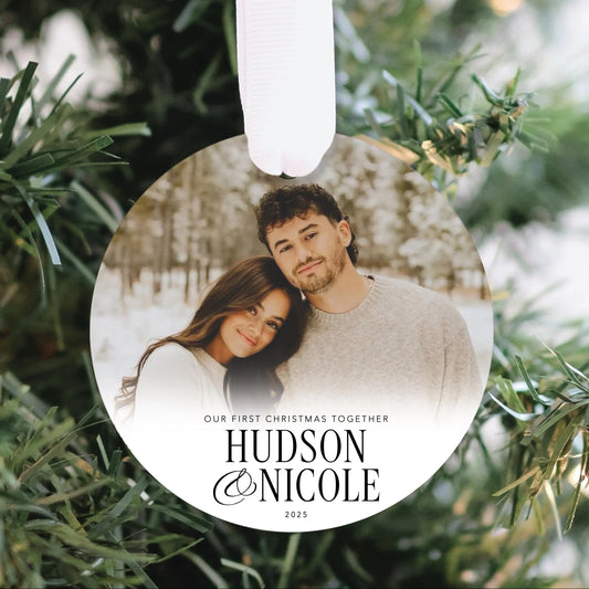 Custom Our First Christmas Together Photo Ornament