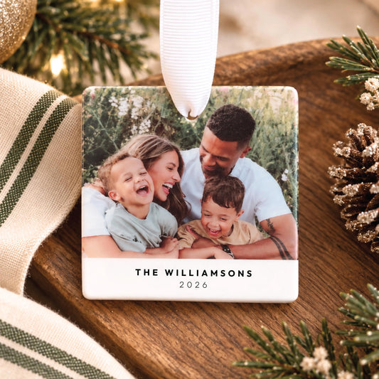 Custom Family Photo Ceramic Ornament