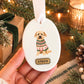 Ceramic Pet in a Sweater Oval Ornament