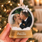 Gold Personalized Snow Globe First Christmas Married Ornament
