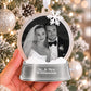 Silver Personalized Snow Globe First Christmas Married Ornament