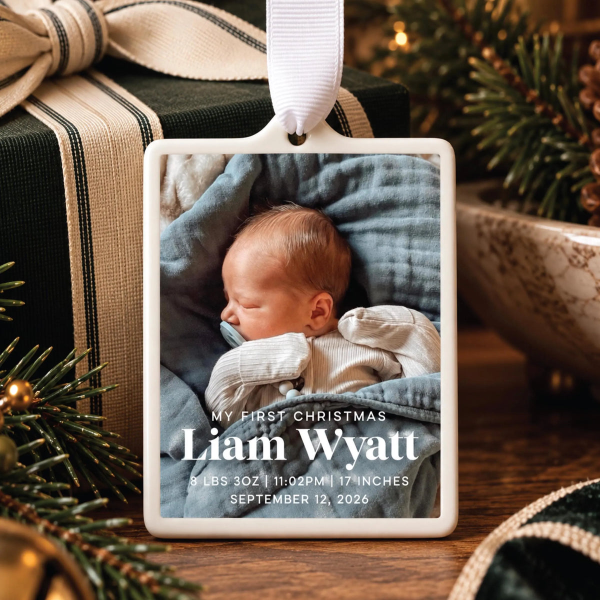 Custom Ceramic Baby's First Christmas Ornament 2026