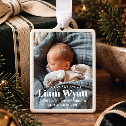 Custom Ceramic Baby's First Christmas Ornament 2026