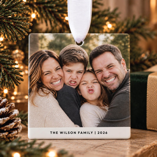 Custom Family Photo Ceramic Ornament