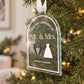 Glass-Like Our First Christmas Married Tux Dress Ornament