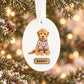 Ceramic Pet in a Sweater Oval Ornament
