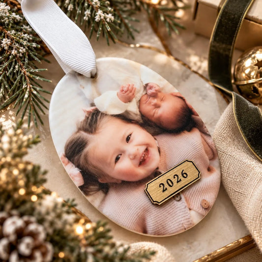 Custom Ceramic Family Heirloom Photo Ornament