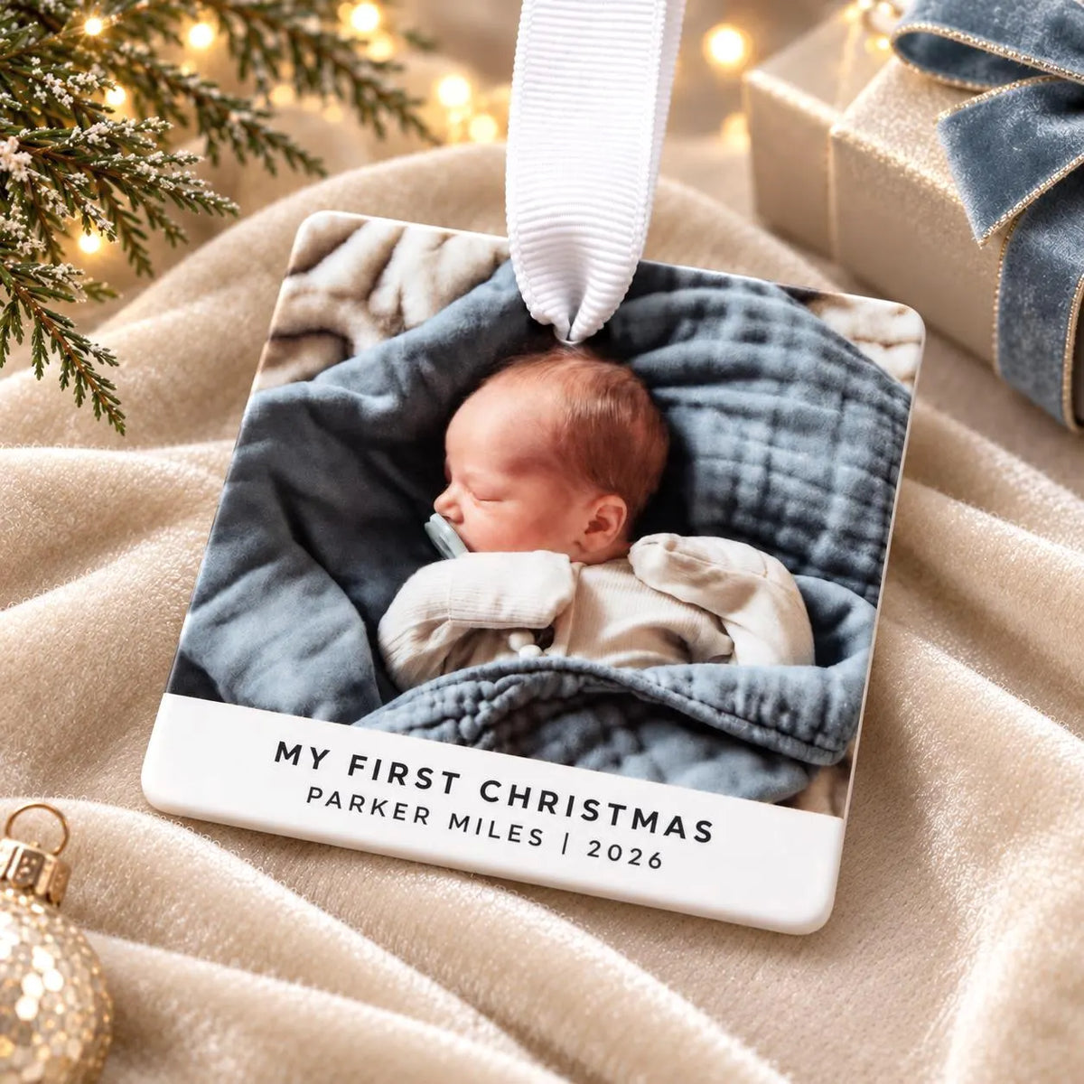 Custom Baby Photo Ceramic Ornament