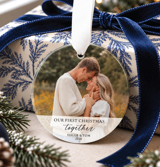 Custom Our First Christmas Together Photo Ornament
