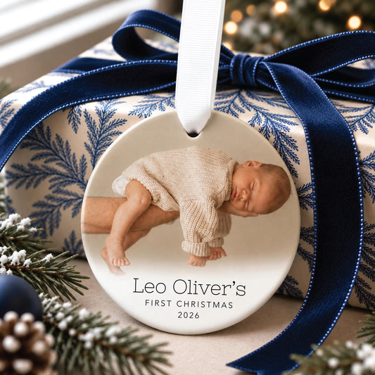 Custom Baby's First Christmas Photo Ornament