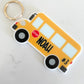 Custom Name Backpack Bus Keychain