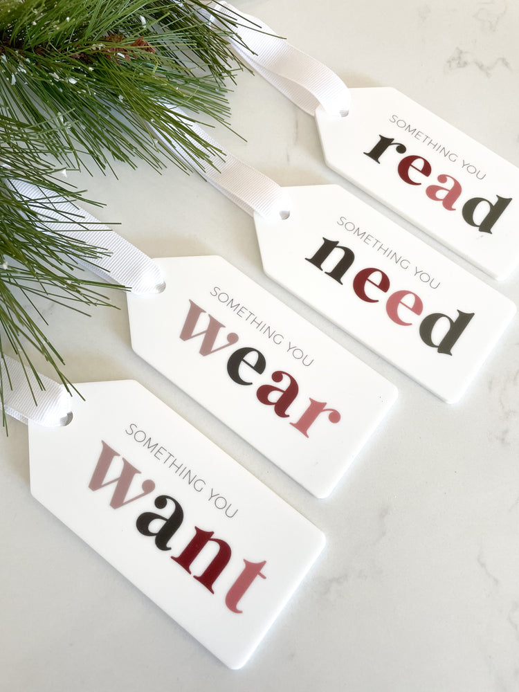 Set of 4 Something you Want Wear Need Read tags