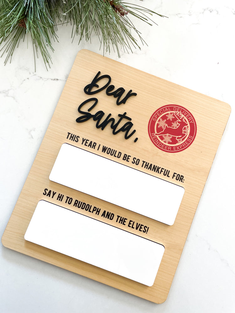 Dear Santa Letter Dry Erase Board Sign