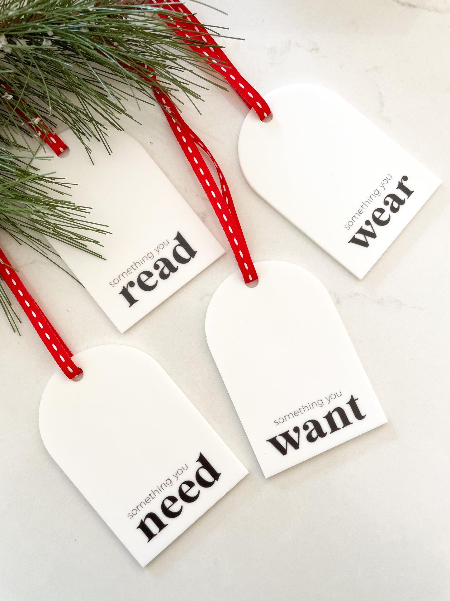 Set of 4 Something you Want Wear Need Read tags