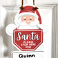 Santa Please Stop Here Custom Dry Erase Door Hanger