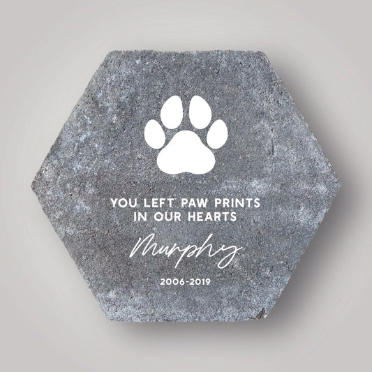 Paw Print Pet Memorial Garden Stone Paver