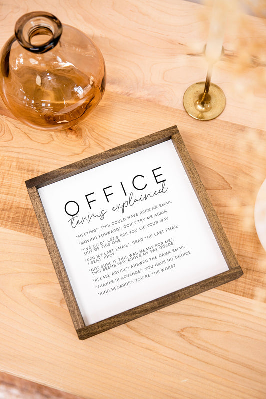 Office Terms Sign